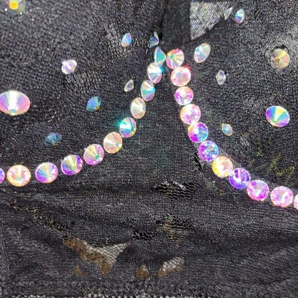 * New Black Lace Corset Push Up Bra with Crystal Embellishments - Picture 3 of 6